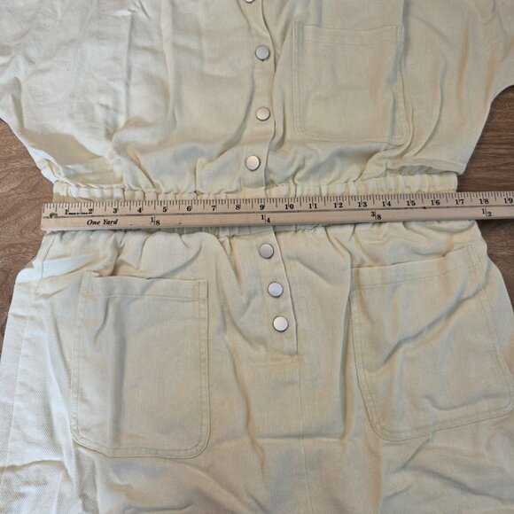 🔴 White Birch Womens Denim Skort Dress Cream Button Down Pockets XL - Picture 10 of 17